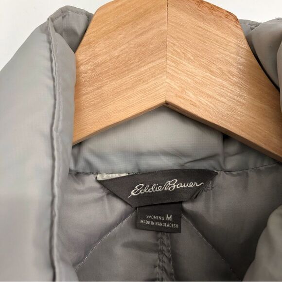 EDDIE BAUER EB700 Gray Zip Up Puffer Vest Womens Size Medium - Picture 3 of 8